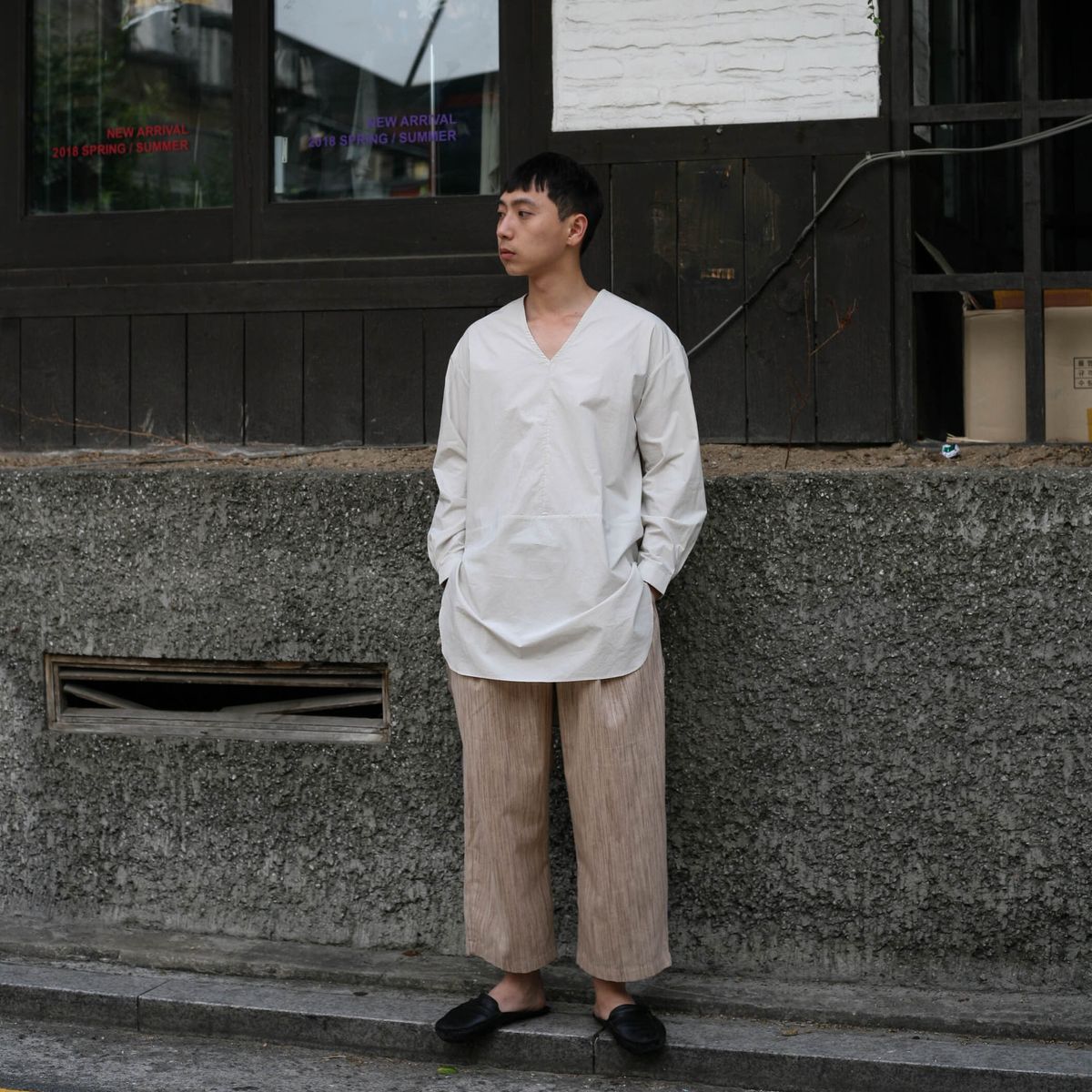 이즈(EEASEE) 레이어드 셔츠_네츄럴