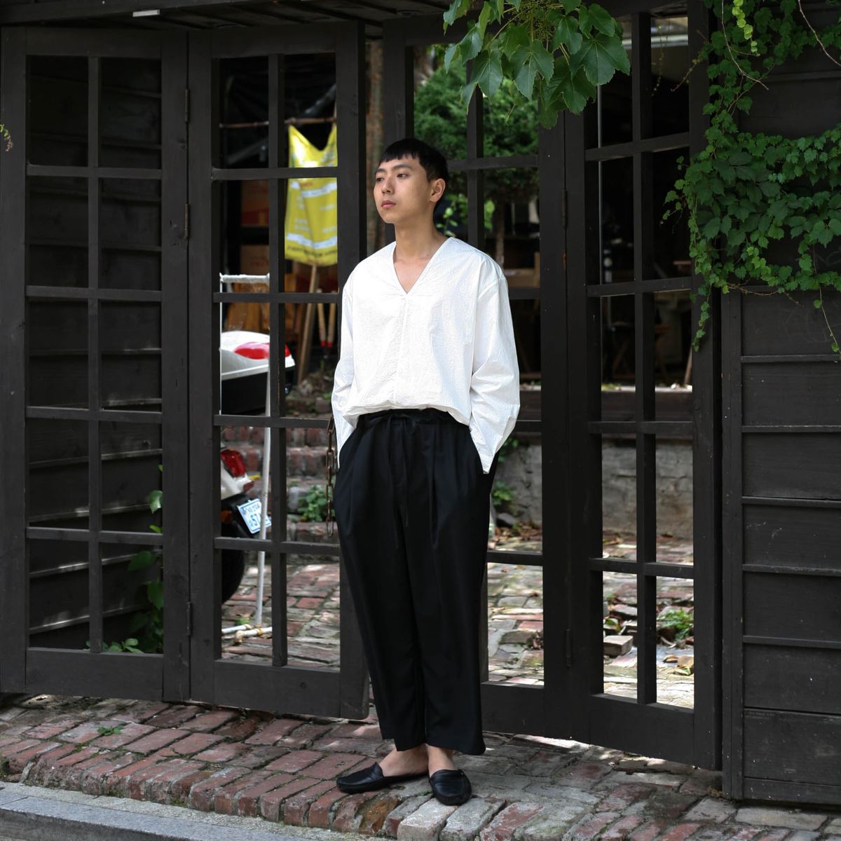 이즈(EEASEE) 워프 레이어드 셔츠_화이트