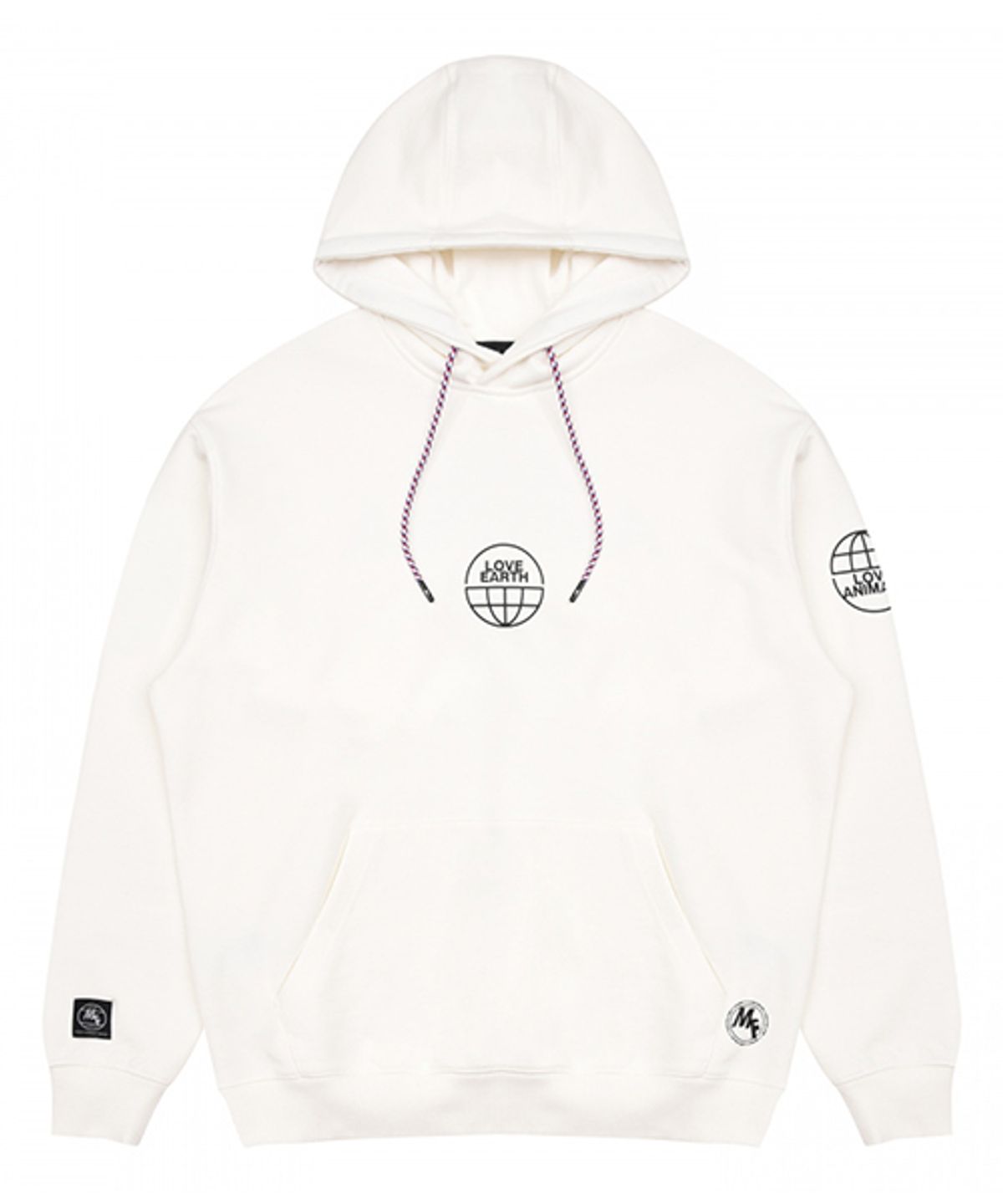 몽키플라워(Monkey Flower) 몽키 공용 러브 몽키펀치 루즈핏 후드 WHITE / MS1WHD01U80