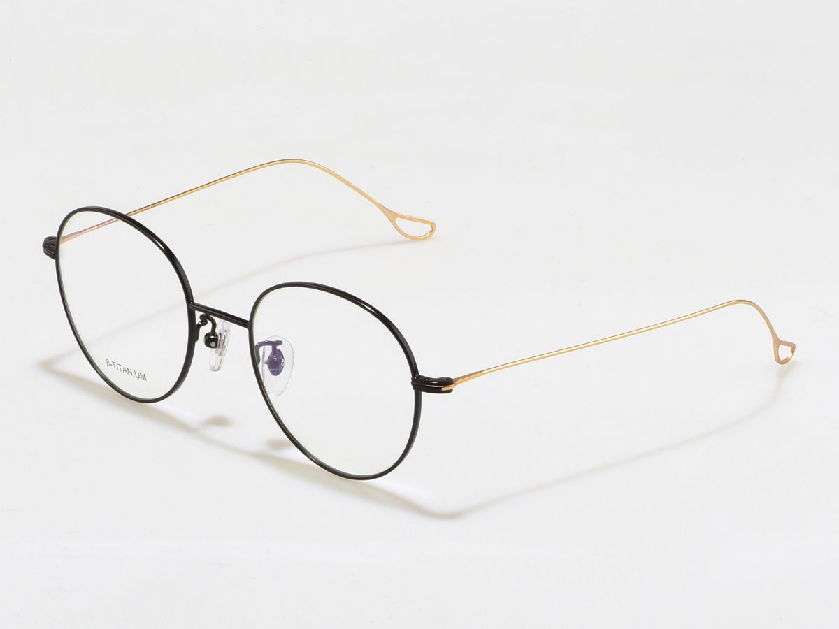 알로아이웨어(ALO EYEWEAR) [ALO:CTZEN] CI8708B C2  베타티타늄 초경량 세미오버사이즈 블랙/골드 슬림 안경테