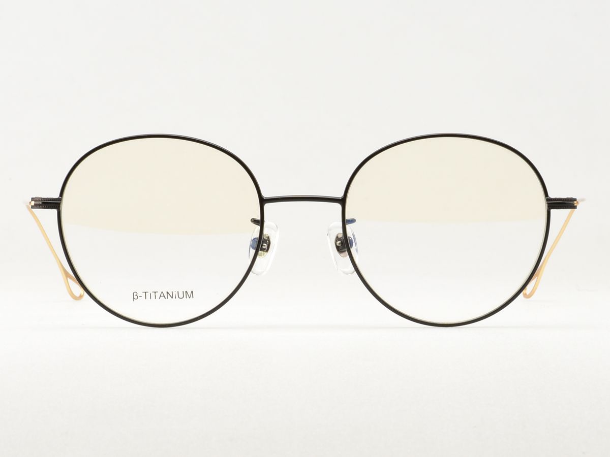 알로아이웨어(ALO EYEWEAR) [ALO:CTZEN] CI8708B C2  베타티타늄 초경량 세미오버사이즈 블랙/골드 슬림 안경테