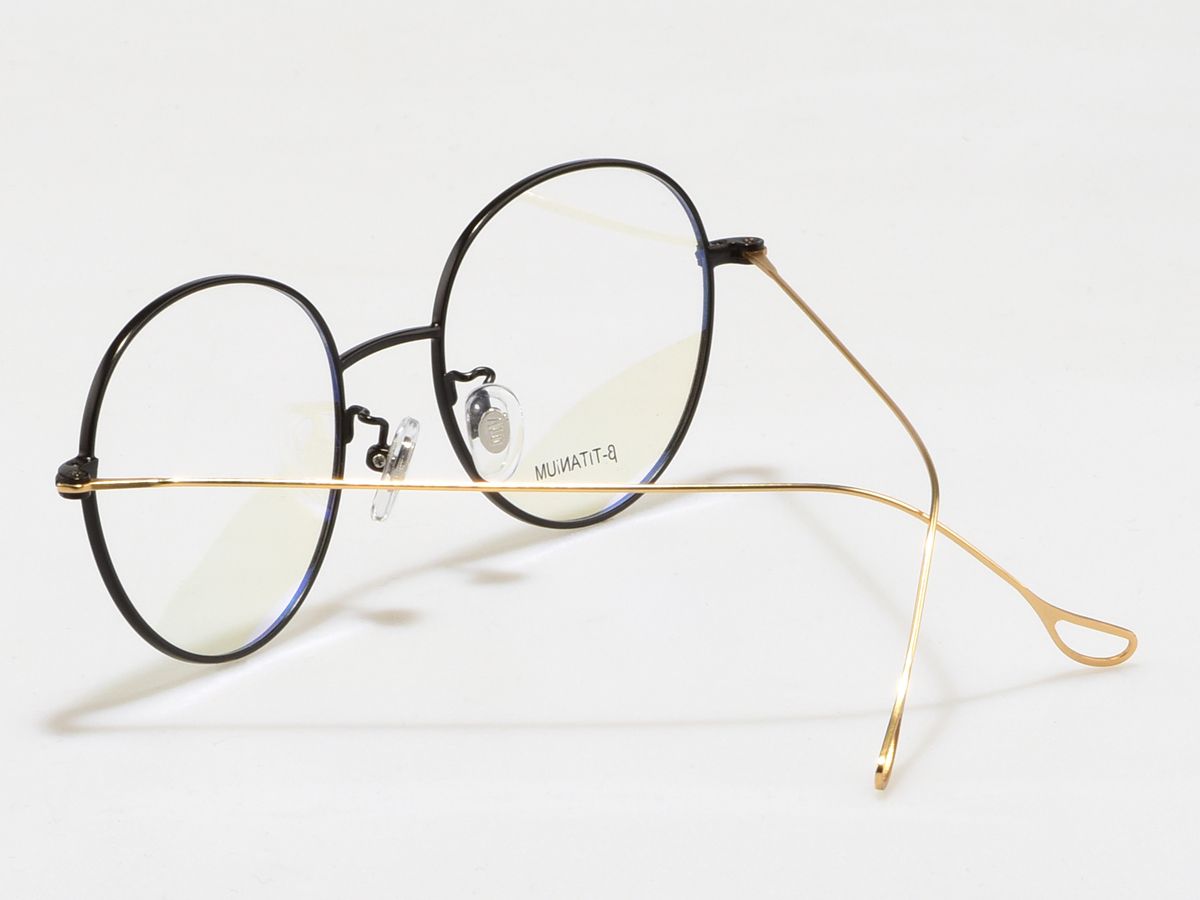 알로아이웨어(ALO EYEWEAR) [ALO:CTZEN] CI8708B C2  베타티타늄 초경량 세미오버사이즈 블랙/골드 슬림 안경테