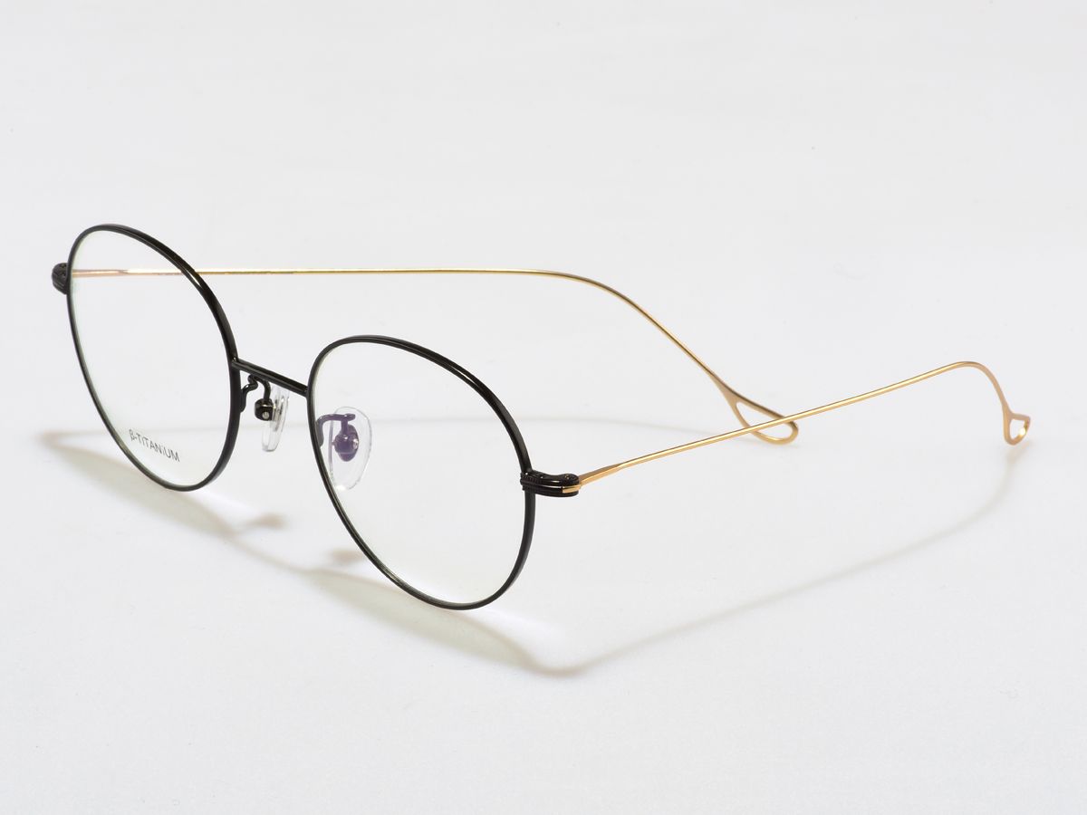 알로아이웨어(ALO EYEWEAR) [ALO:CTZEN] CI8708B C2  베타티타늄 초경량 세미오버사이즈 블랙/골드 슬림 안경테