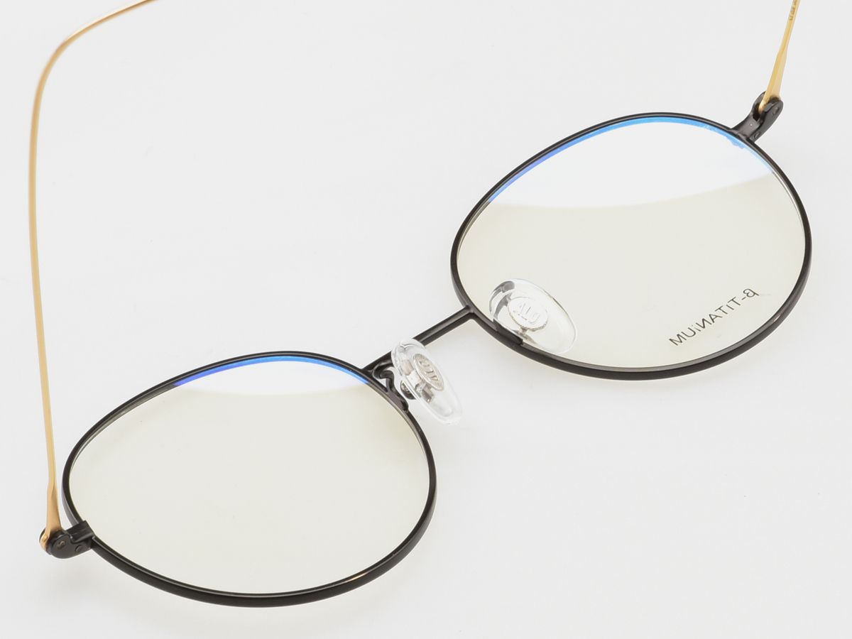 알로아이웨어(ALO EYEWEAR) [ALO:CTZEN] CI8708B C2  베타티타늄 초경량 세미오버사이즈 블랙/골드 슬림 안경테