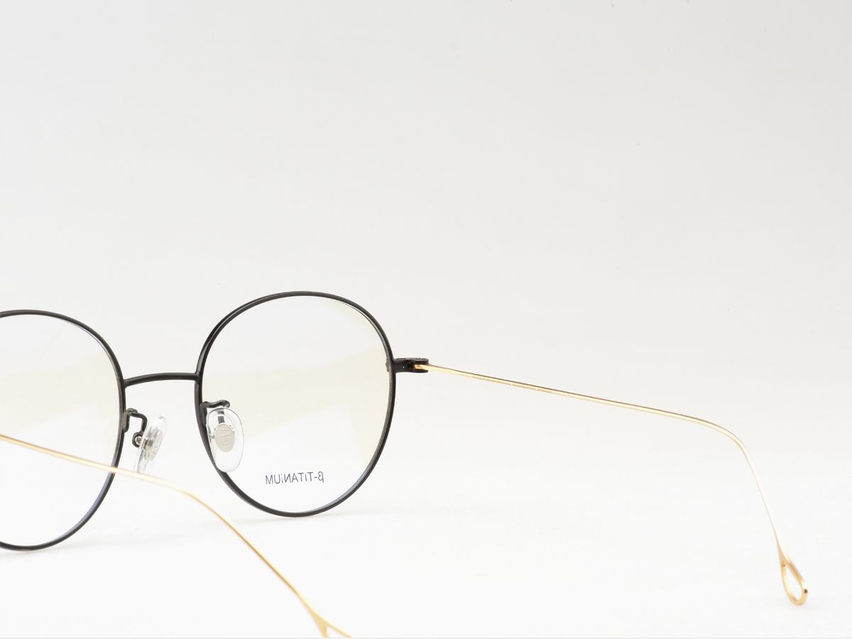 알로아이웨어(ALO EYEWEAR) [ALO:CTZEN] CI8708B C2  베타티타늄 초경량 세미오버사이즈 블랙/골드 슬림 안경테