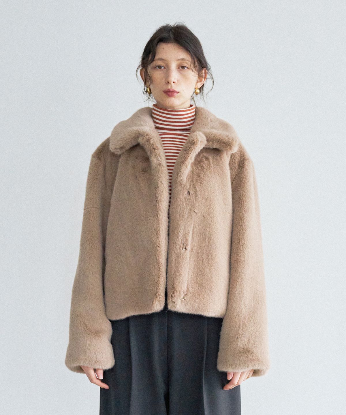 라티젠(LARTIGENT) LTG7 FUR JACKET(BEIGE)