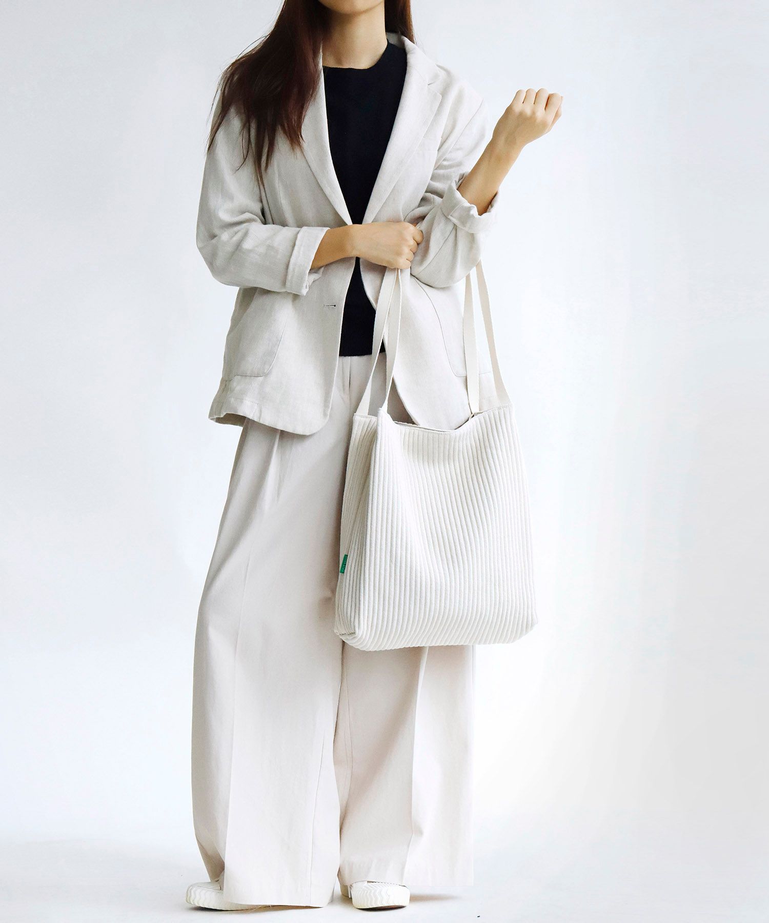MUSINSA | GREEN STUFF boxy bag 53 - corduroy canvas ivory