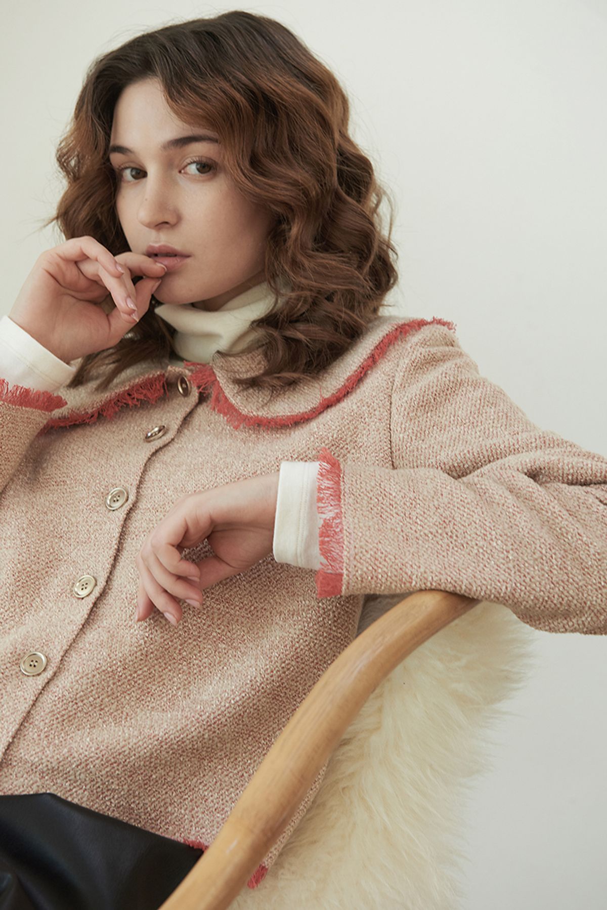 라비올렛트(LA VIOLETTE) Peter Pan-Collar Wool Blend Cardigan