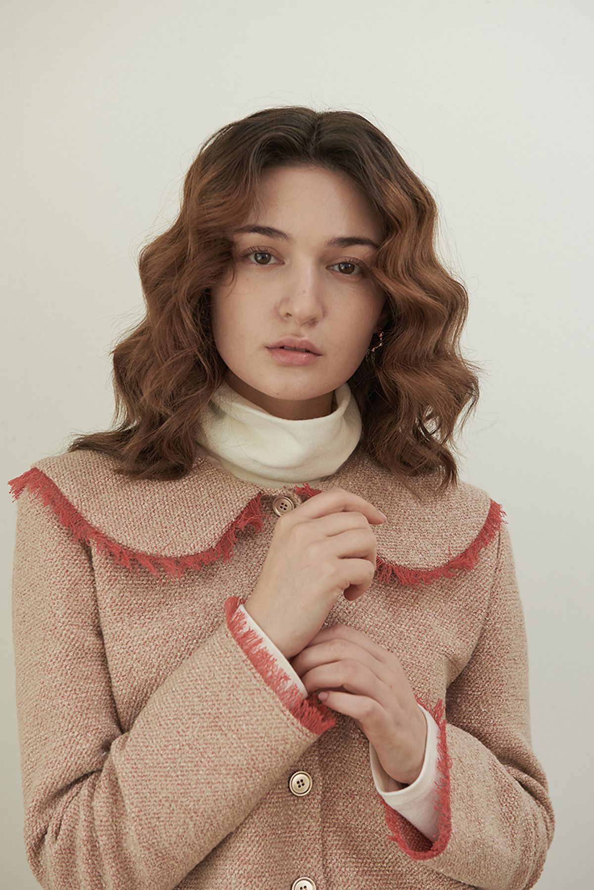 라비올렛트(LA VIOLETTE) Peter Pan-Collar Wool Blend Cardigan
