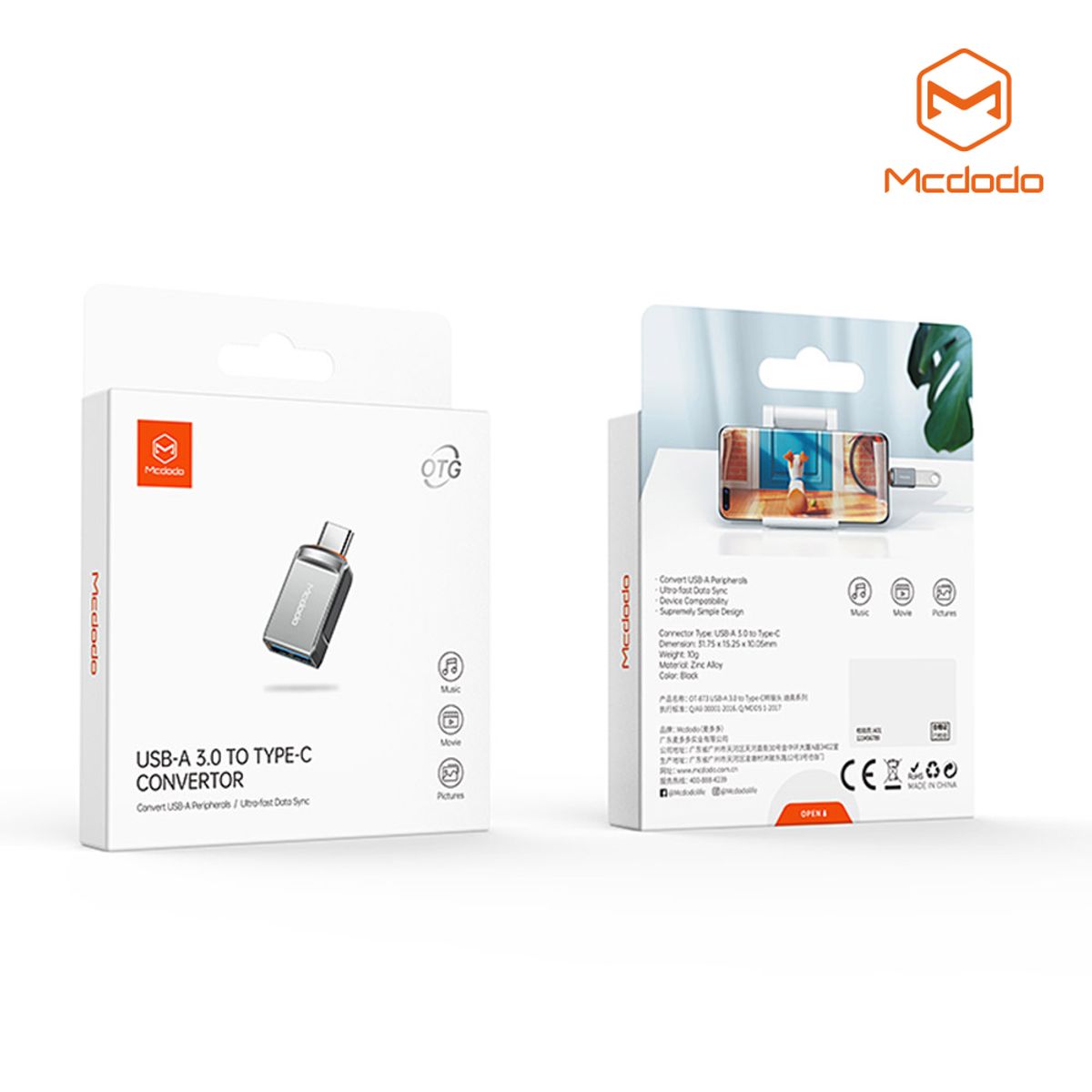 맥도도(MCDODO) USB-A 3.0 to C타입 OTG 젠더