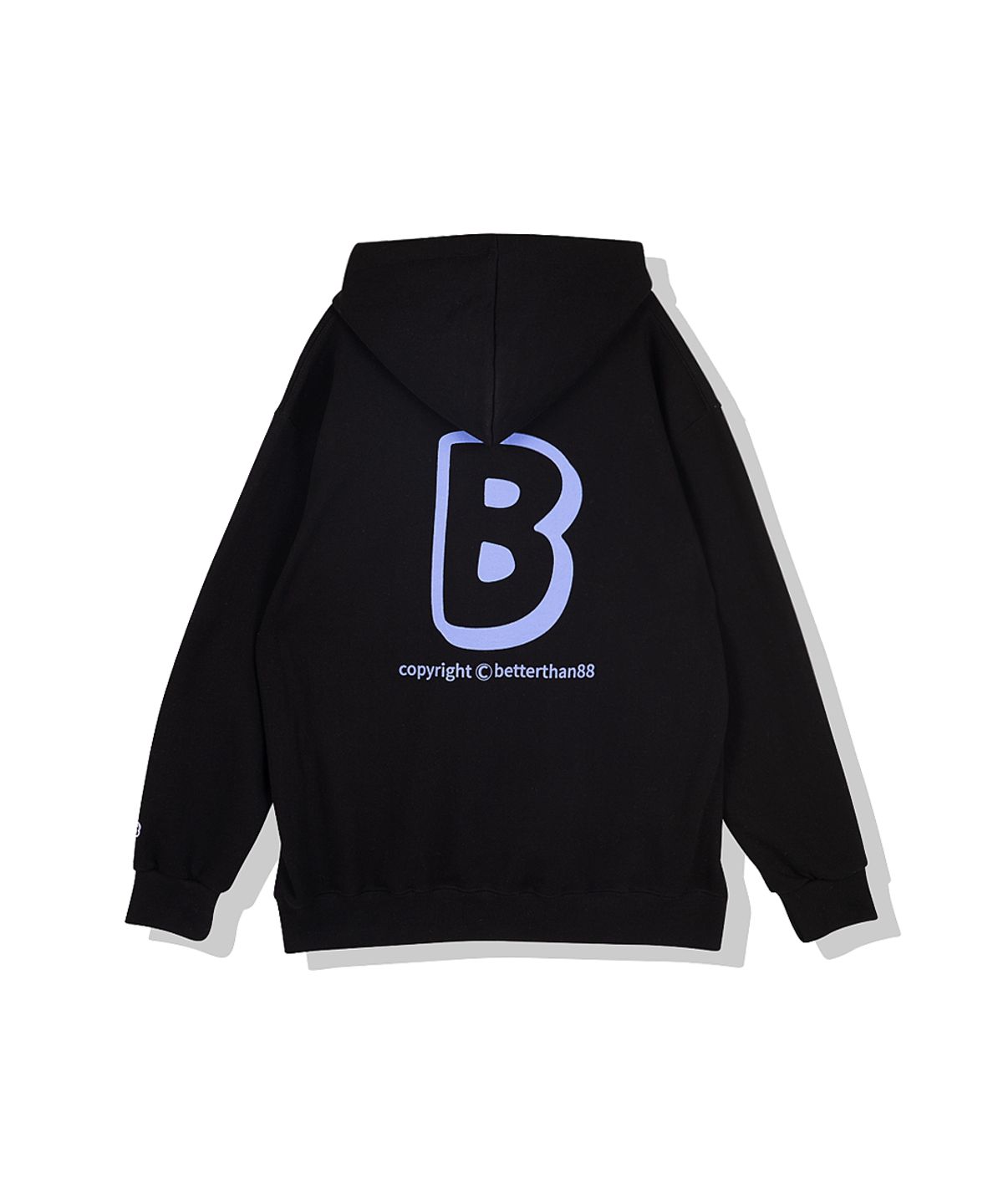 베러댄88(BETTERTHAN88) 4012VB 라지비로고 헤비 후드 밴타블랙