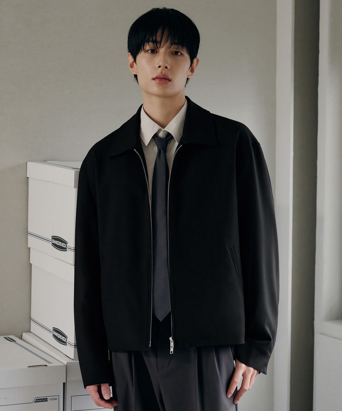 드로우핏(DRAW FIT) 도브 울 블루종 자켓 [BLACK]