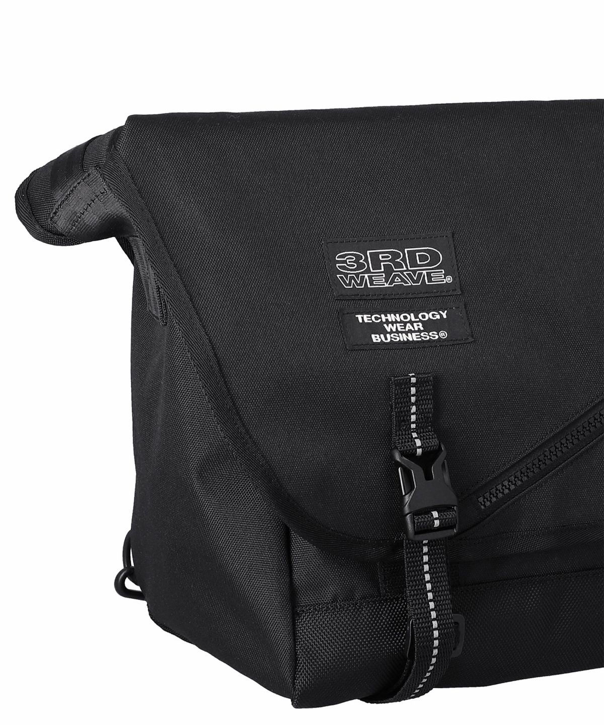 써드위브(THIRDWEAVE) REFLECTIVE BELT MESSENGER BAG / BLACK