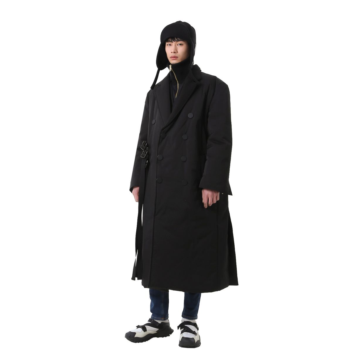 씨웨어 바이 더 지니어스(C WEAR BY THE GENIUS) 이어플랩 캡 블랙
