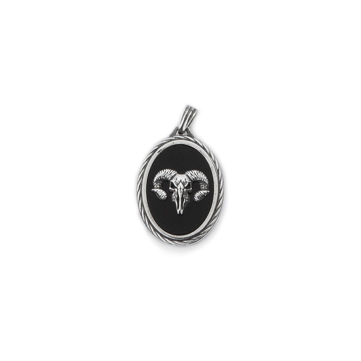 스팅925(STING925) Ram Skull Onyx Pendant
