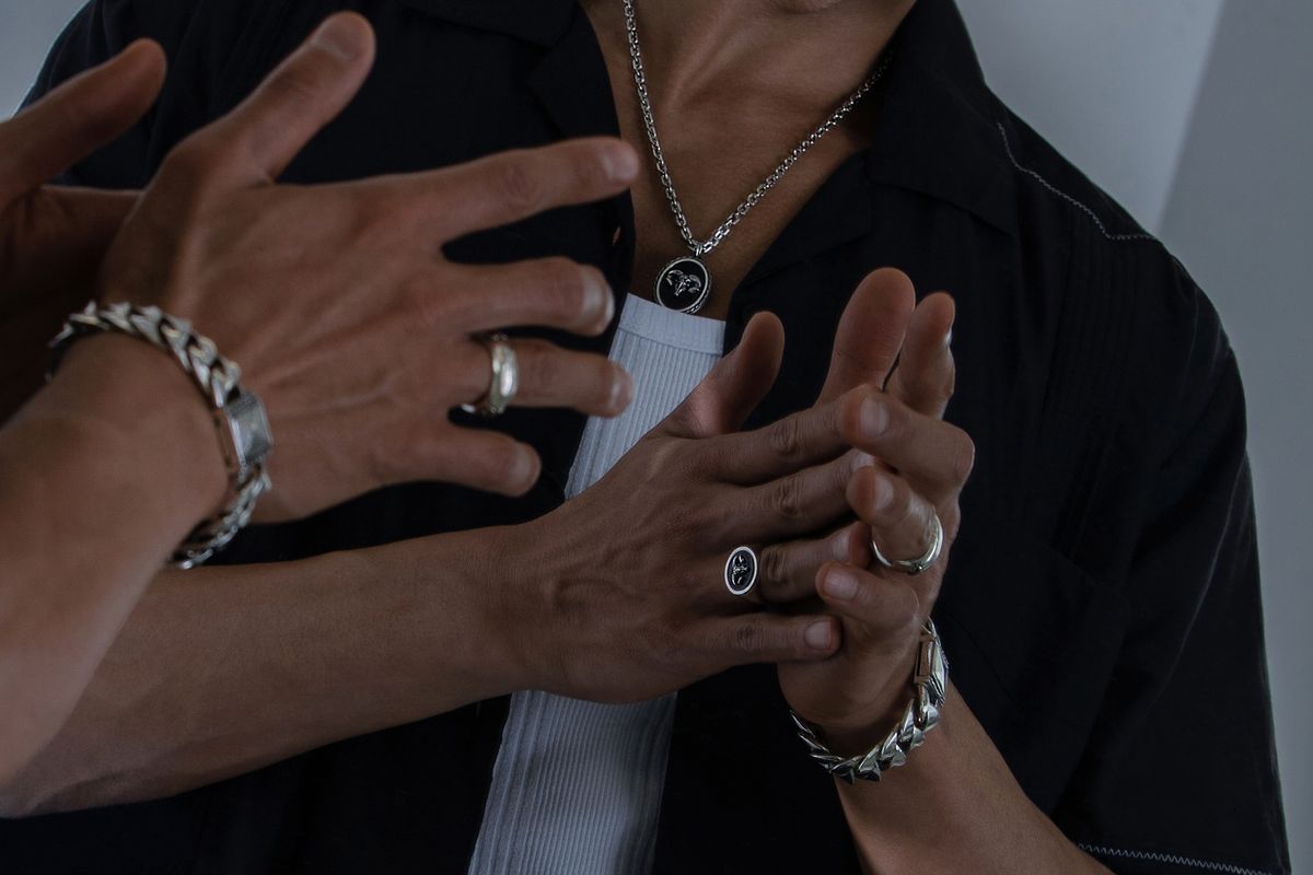 스팅925(STING925) Ram Skull Onyx Pendant