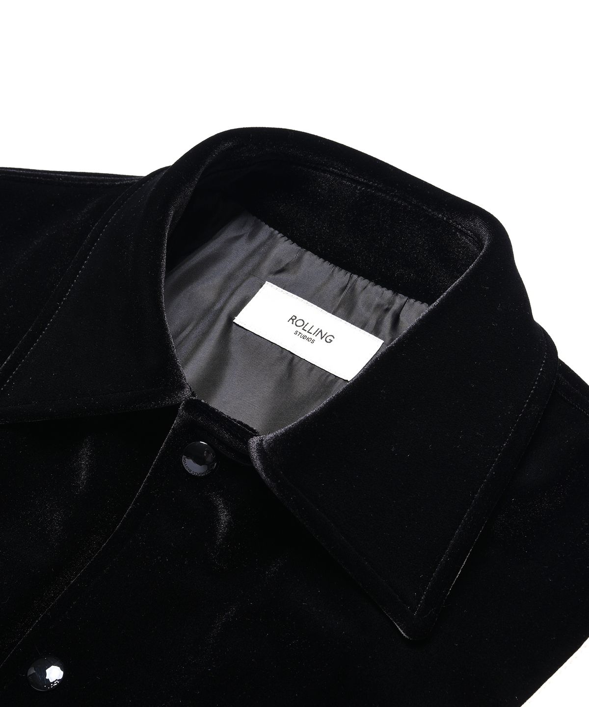 롤링스튜디오(ROLLINGSTUDIOS) VELVET VARSITY JACKET BLACK