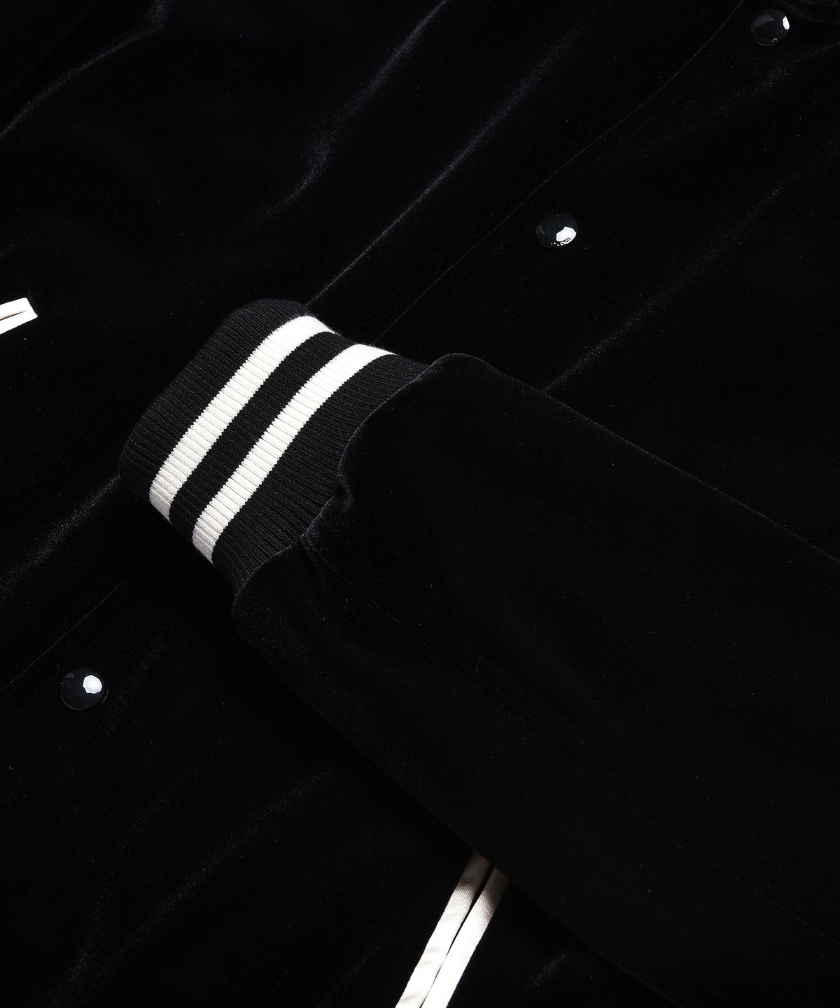 롤링스튜디오(ROLLINGSTUDIOS) VELVET VARSITY JACKET BLACK