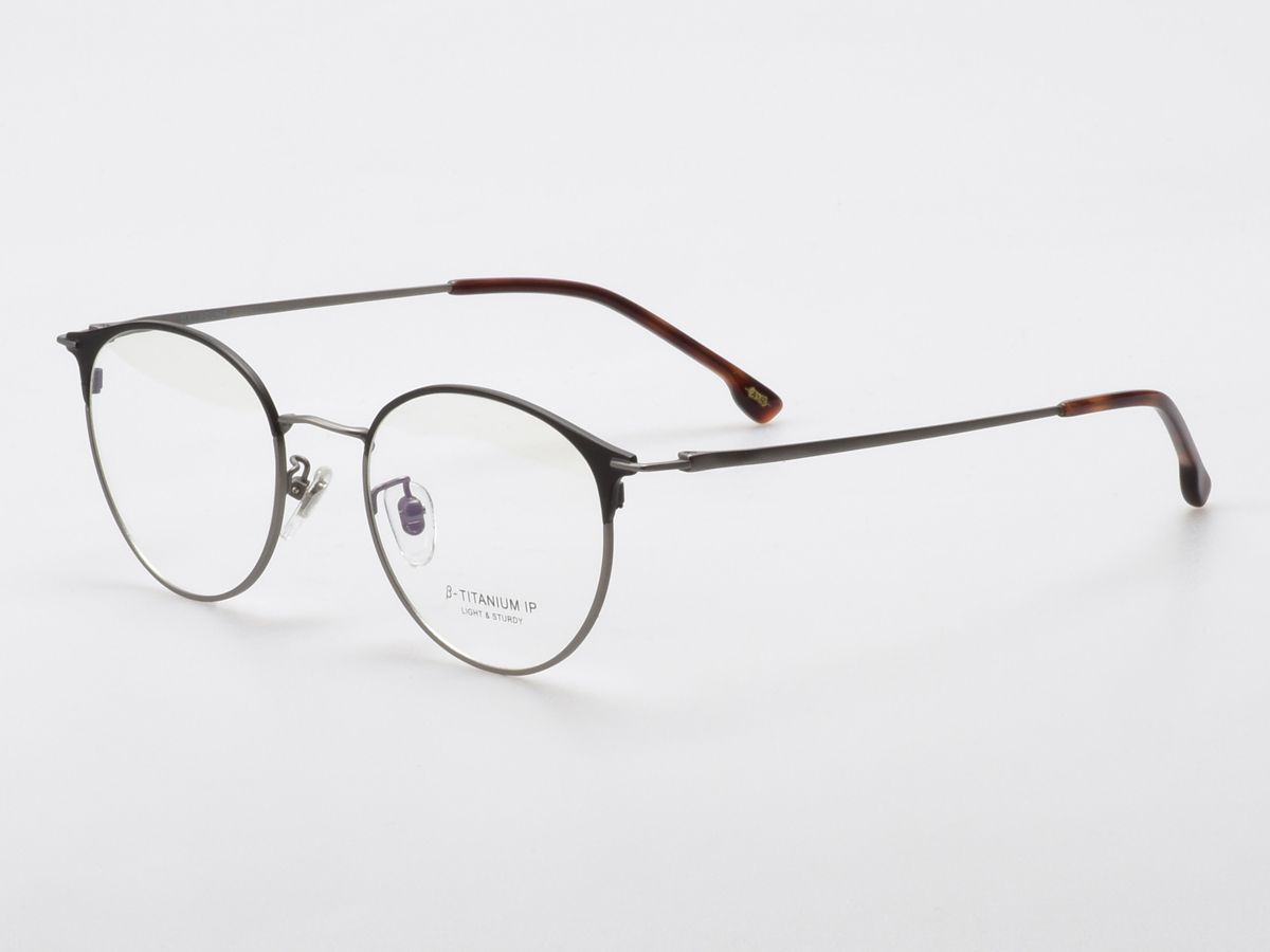 알로아이웨어(ALO EYEWEAR) [ALOXROUNZ] AR8013A C1 하프 투톤 블랙&그레이 베타티타늄 라운드 안경
