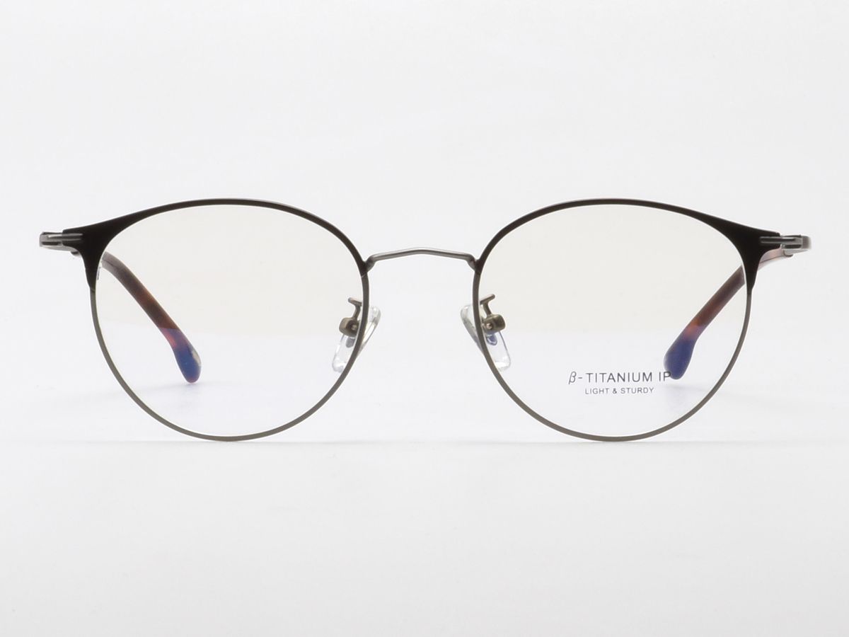 알로아이웨어(ALO EYEWEAR) [ALOXROUNZ] AR8013A C1 하프 투톤 블랙&그레이 베타티타늄 라운드 안경