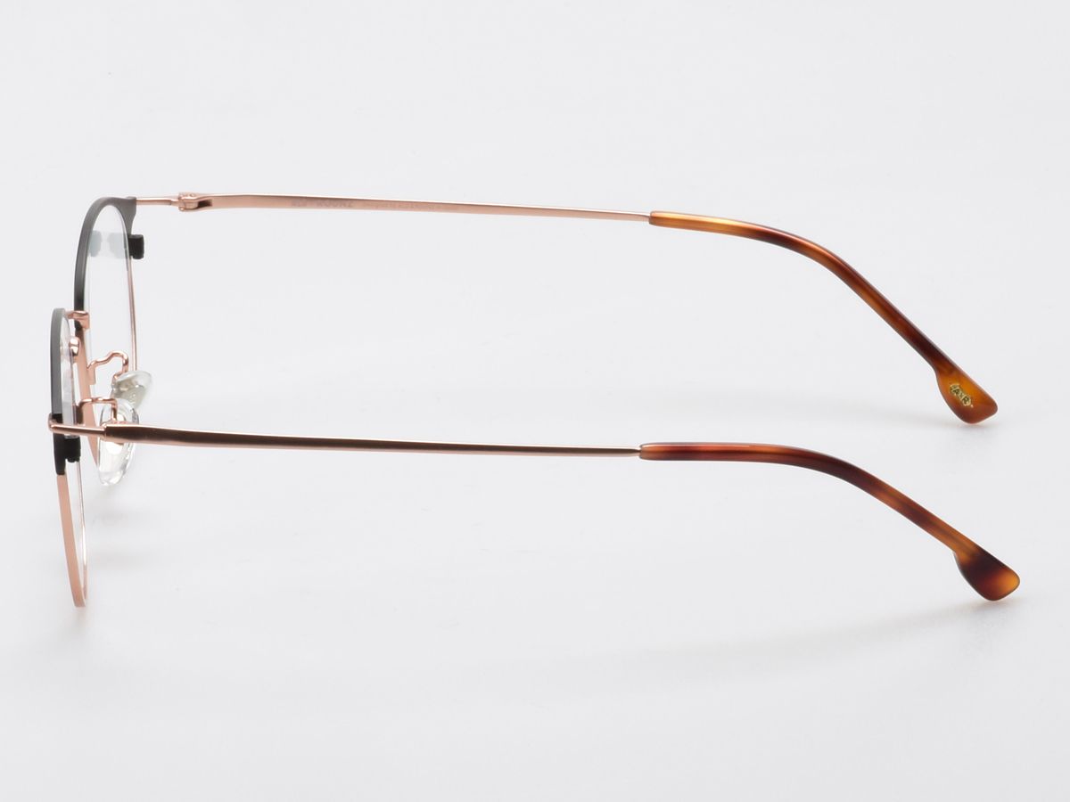 알로아이웨어(ALO EYEWEAR) [ALOXROUNZ] AR8013A C2 하프 투톤 블랙&로즈골드 베타티타늄 라운드 안경