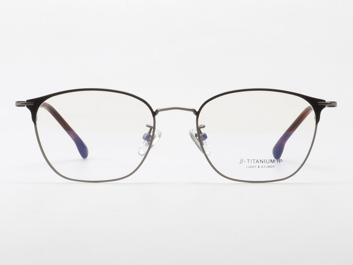 알로아이웨어(ALO EYEWEAR) [ALOXROUNZ] AR8014A C1 하프 투톤 블랙&그레이 베타티타늄 스퀘어 안경