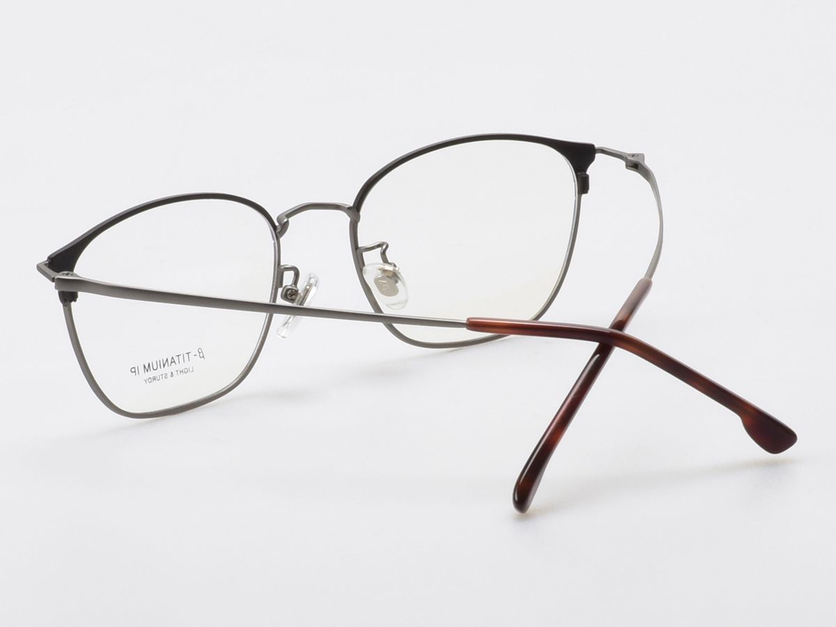알로아이웨어(ALO EYEWEAR) [ALOXROUNZ] AR8014A C1 하프 투톤 블랙&그레이 베타티타늄 스퀘어 안경