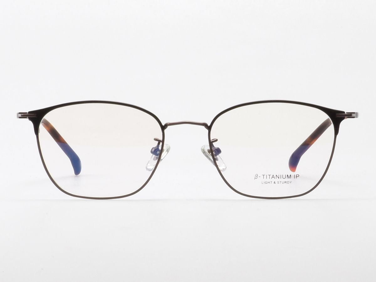 알로아이웨어(ALO EYEWEAR) [ALOXROUNZ] AR8014A C3 하프 투톤 블랙&브라운 베타티타늄 스퀘어 안경