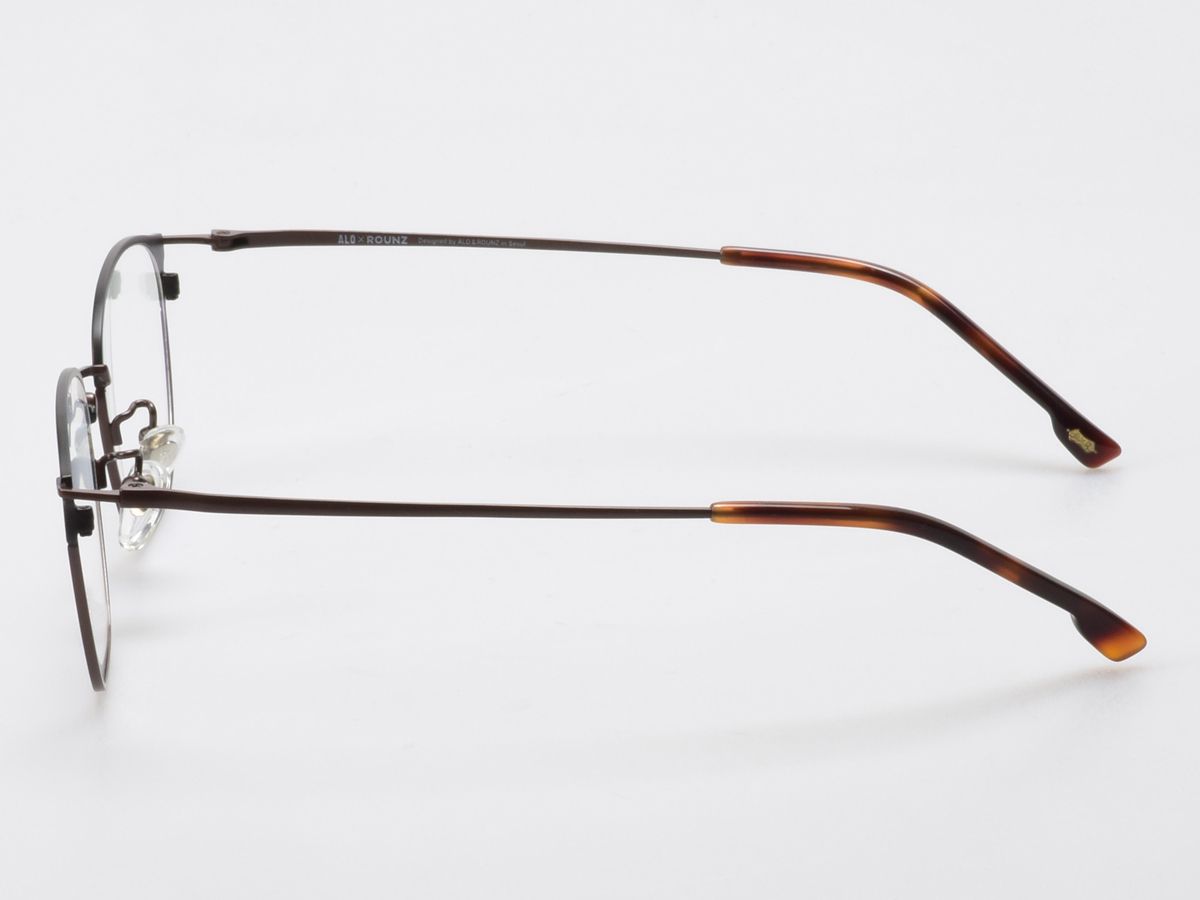 알로아이웨어(ALO EYEWEAR) [ALOXROUNZ] AR8014A C3 하프 투톤 블랙&브라운 베타티타늄 스퀘어 안경