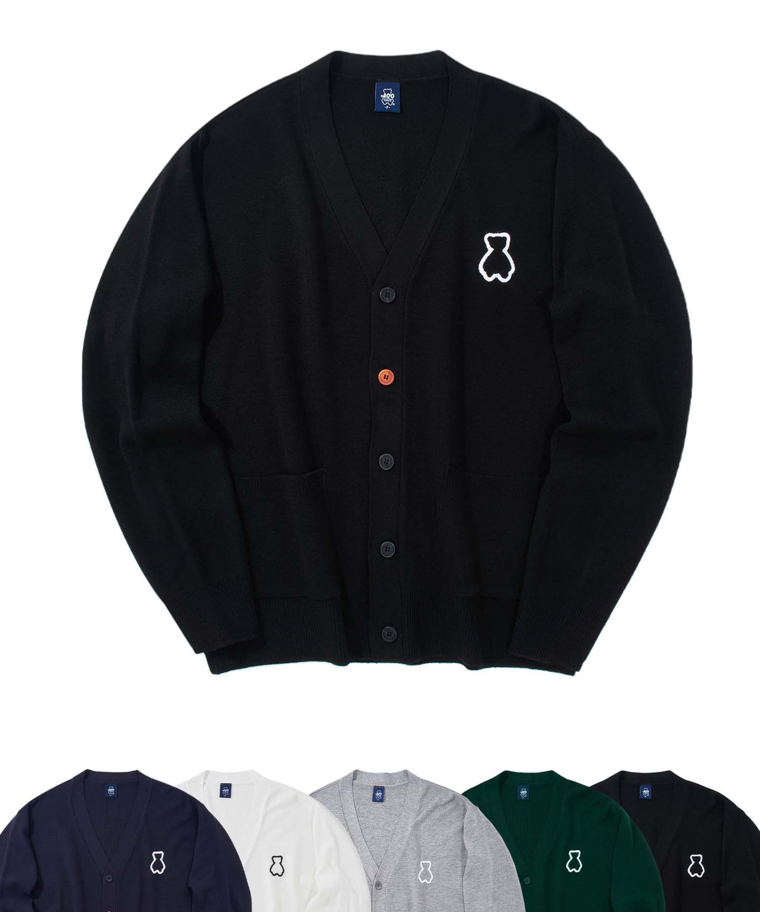 MUSINSA | AQO STUDIO SPACE Ako bear cardigan black