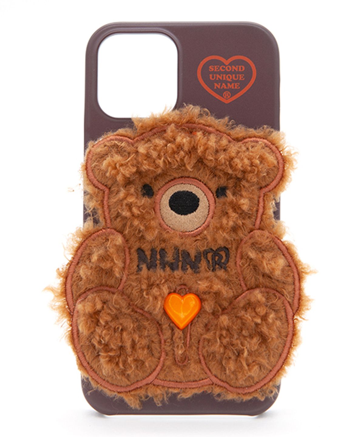 세컨드유니크네임(SECOND UNIQUE NAME) SUN CASE PATCH FLEECE BEAR MAPLE BROWN