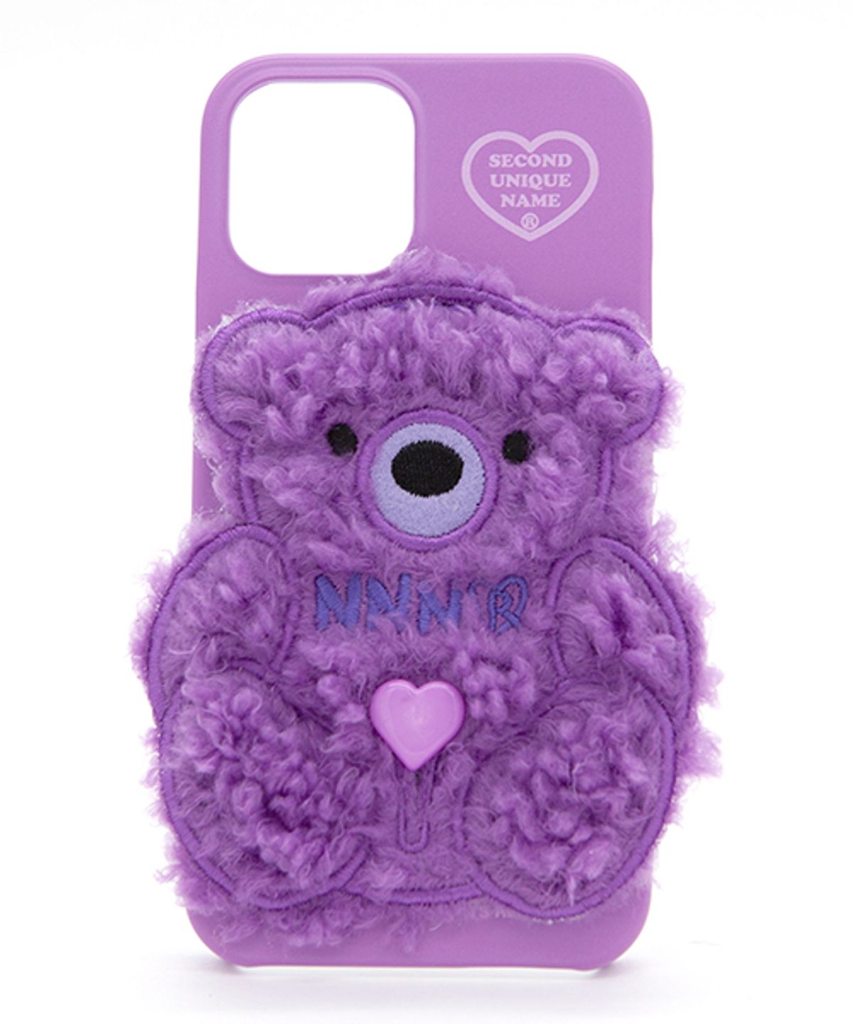 세컨드유니크네임(SECOND UNIQUE NAME) SUN CASE PATCH FLEECE BEAR SPARKLING PURPLE