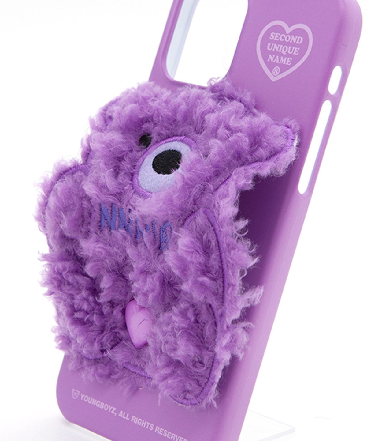 세컨드유니크네임(SECOND UNIQUE NAME) SUN CASE PATCH FLEECE BEAR SPARKLING PURPLE