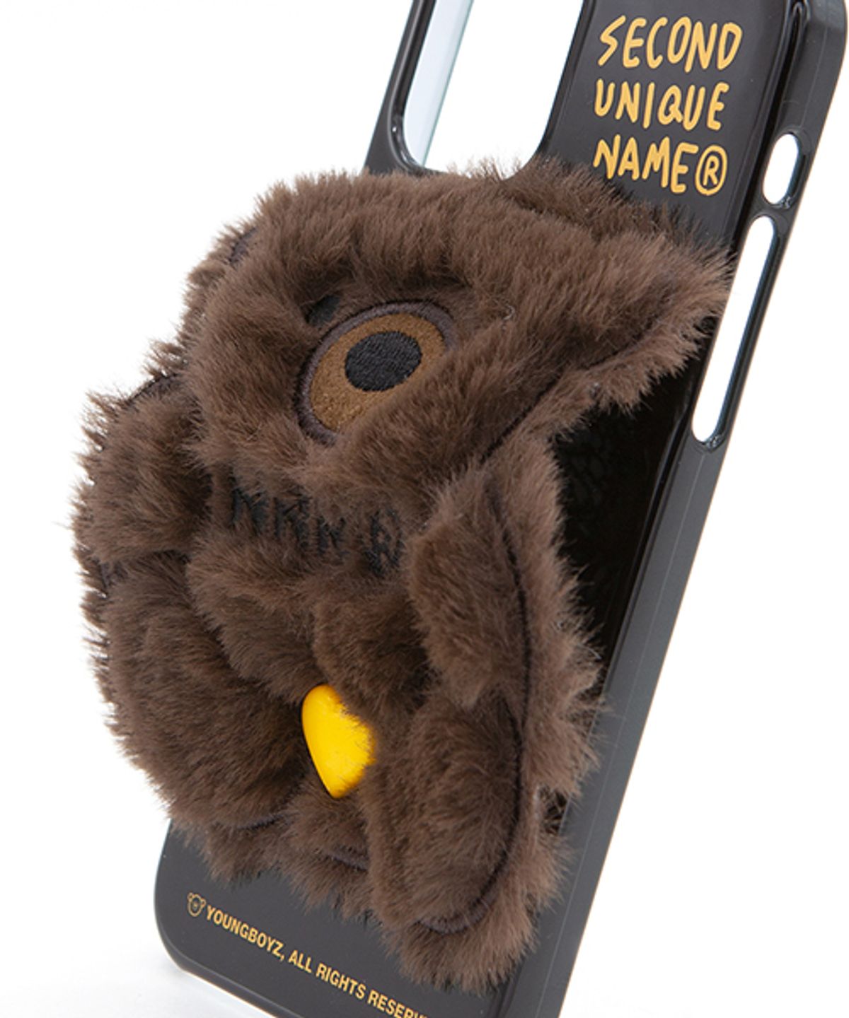 세컨드유니크네임(SECOND UNIQUE NAME) SUN CASE PATCH FUR BEAR DARK BROWN