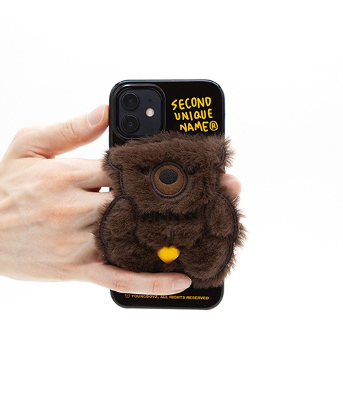 세컨드유니크네임(SECOND UNIQUE NAME) SUN CASE PATCH FUR BEAR DARK BROWN