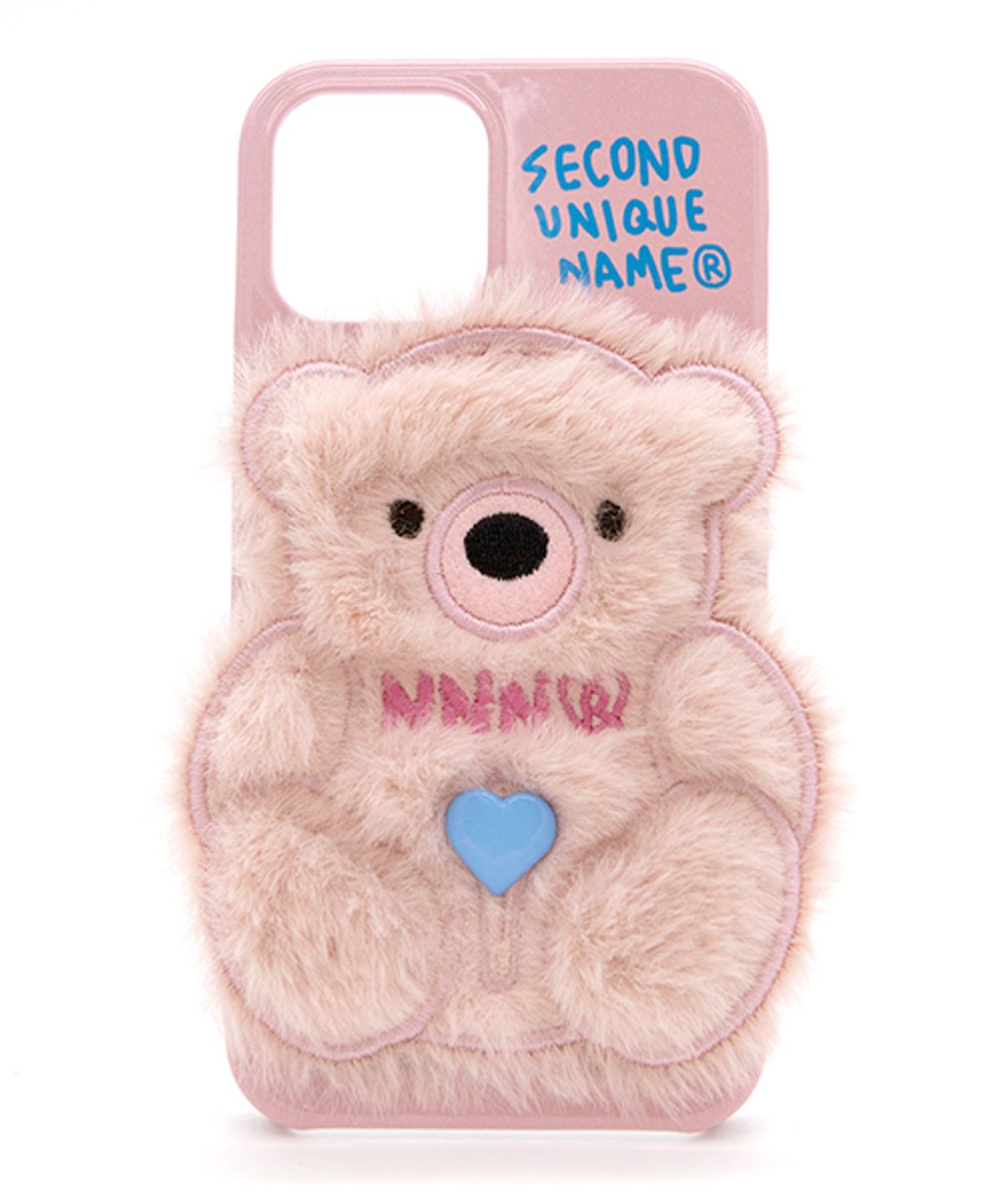 세컨드유니크네임(SECOND UNIQUE NAME) SUN CASE PATCH FUR BEAR LIGHT PINK