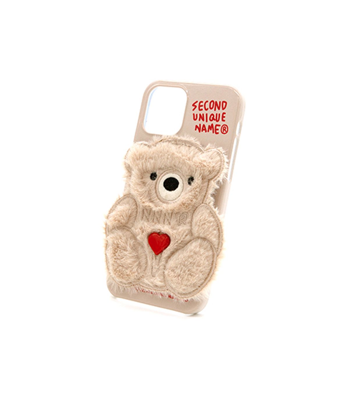세컨드유니크네임(SECOND UNIQUE NAME) SUN CASE PATCH FUR BEAR MILKY IVORY
