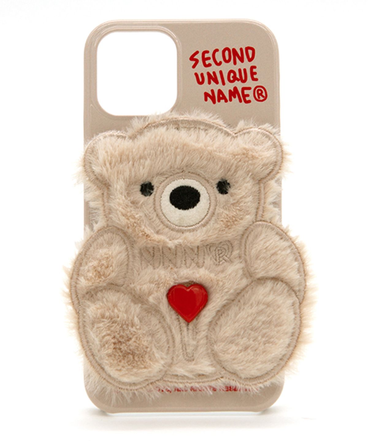 세컨드유니크네임(SECOND UNIQUE NAME) SUN CASE PATCH FUR BEAR MILKY IVORY