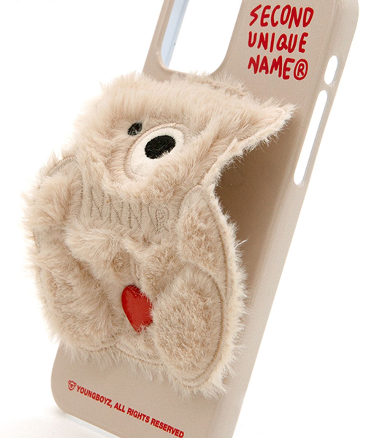 세컨드유니크네임(SECOND UNIQUE NAME) SUN CASE PATCH FUR BEAR MILKY IVORY
