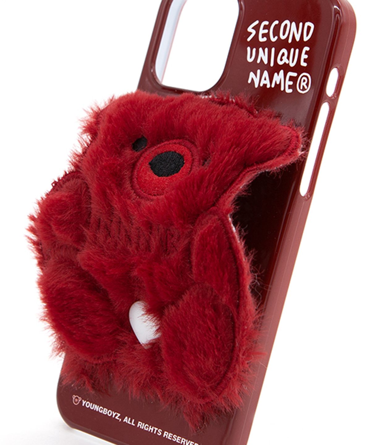 세컨드유니크네임(SECOND UNIQUE NAME) SUN CASE PATCH FUR BEAR REDVELVET
