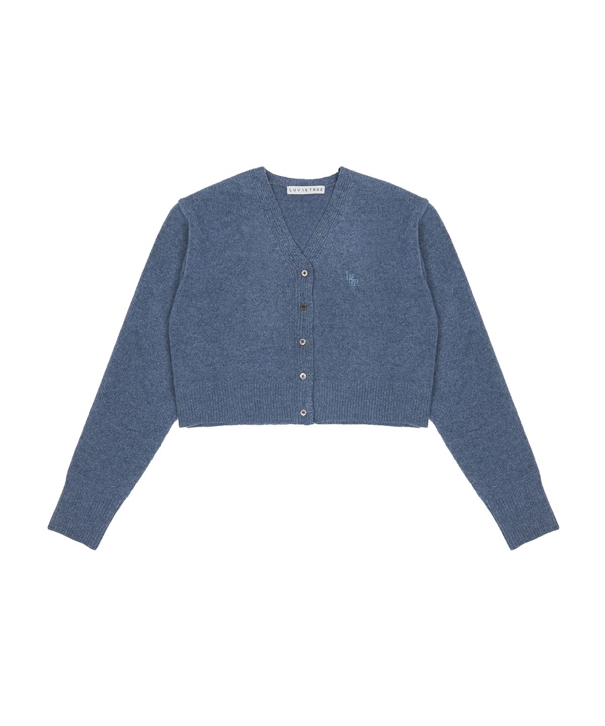 러브이즈트루(LUVISTRUE) IN CROP KNIT CARDIGAN(BLUE)