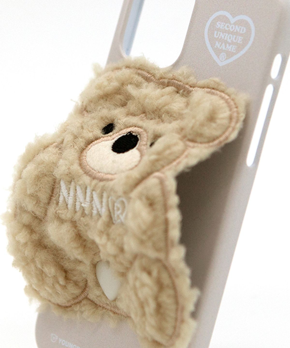 세컨드유니크네임(SECOND UNIQUE NAME) SUN CASE PATCH FLEECE DOG IVORY