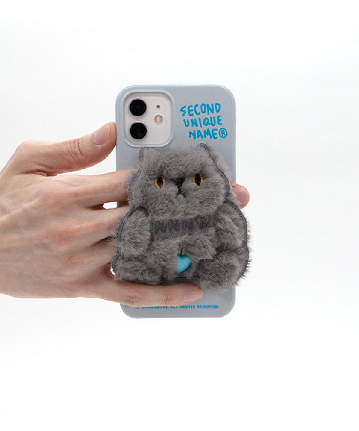 세컨드유니크네임(SECOND UNIQUE NAME) SUN CASE PATCH FUR CAT LIGHT GRAY