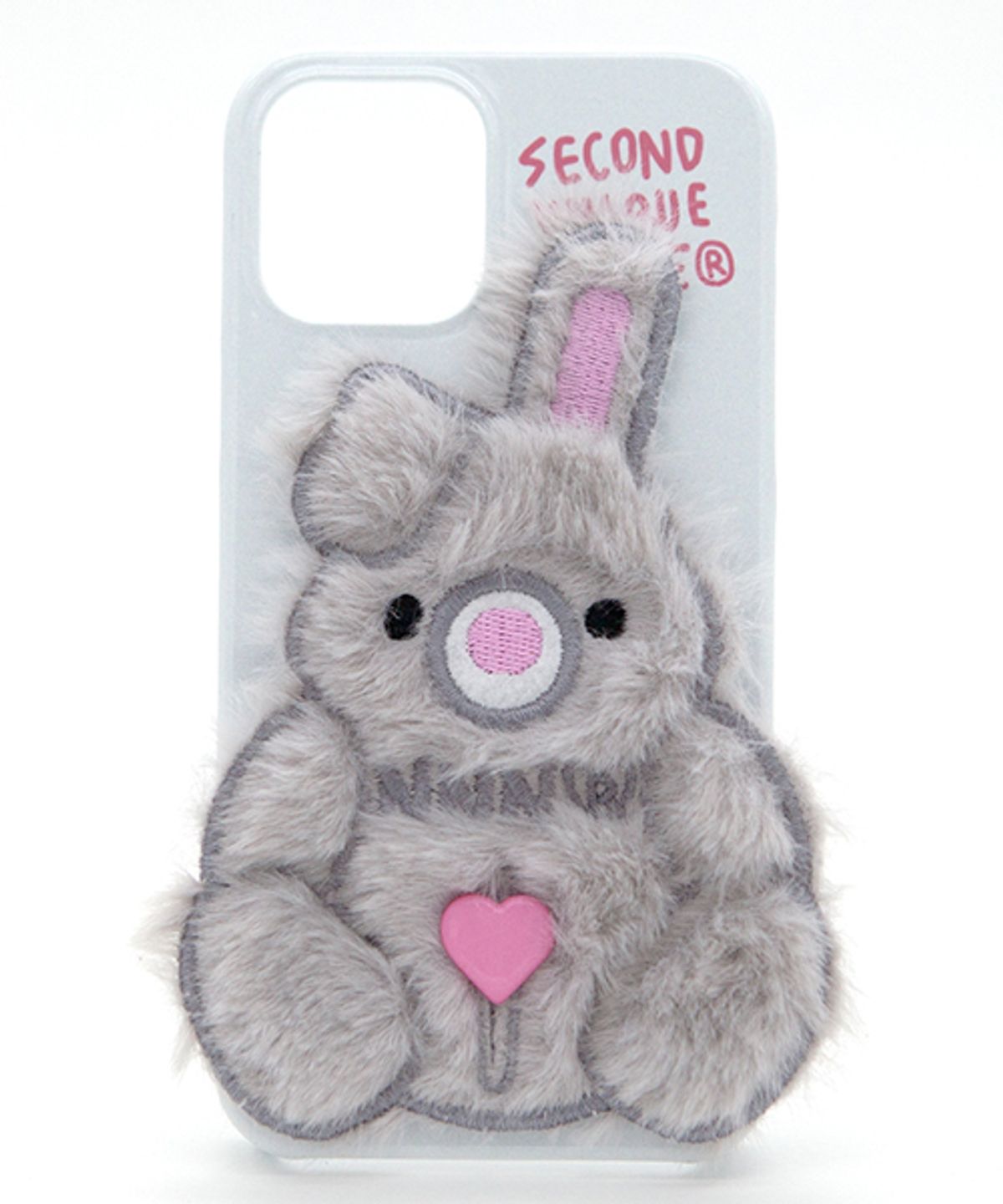 세컨드유니크네임(SECOND UNIQUE NAME) SUN CASE PATCH FUR RABBIT NOISE WHITE