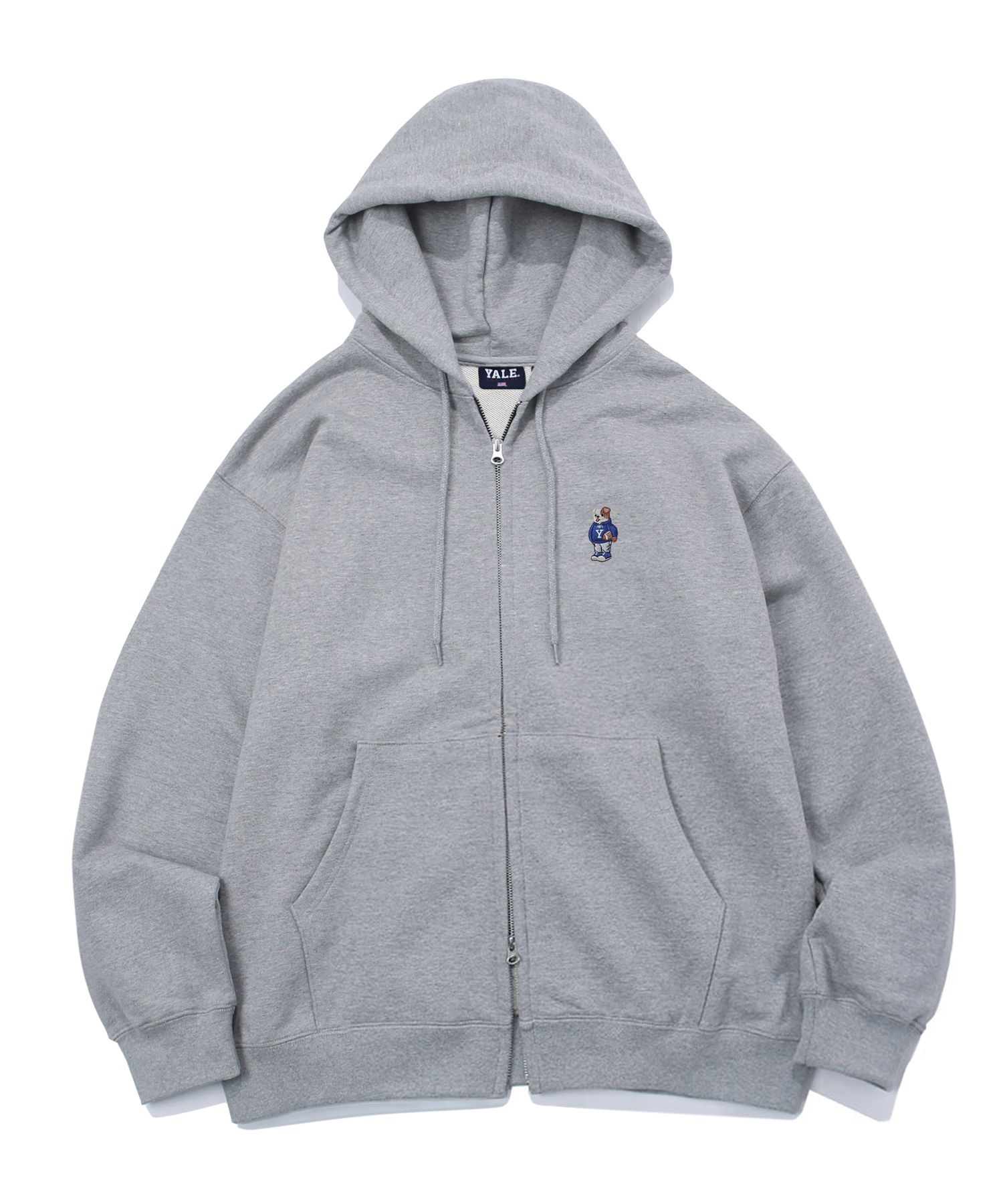 MUSINSA | YALE EMBROIDERY UNIVERSITY DAN HOODIE ZIP UP GRAY