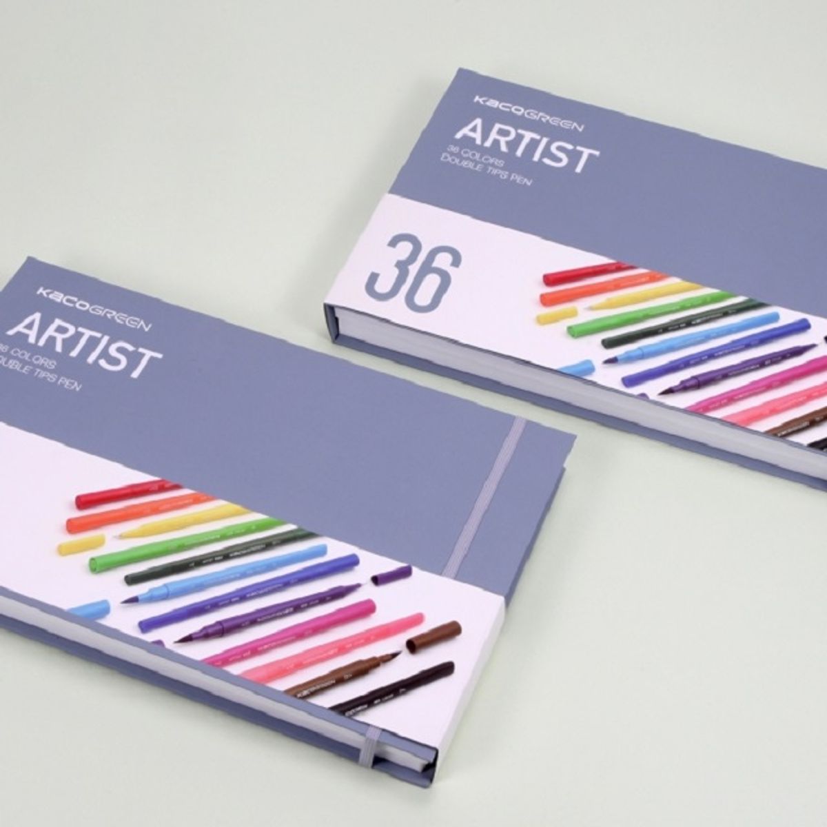 카코(KACO) 캘리그라피 아티스트 36색 세트 트윈펜 붓펜