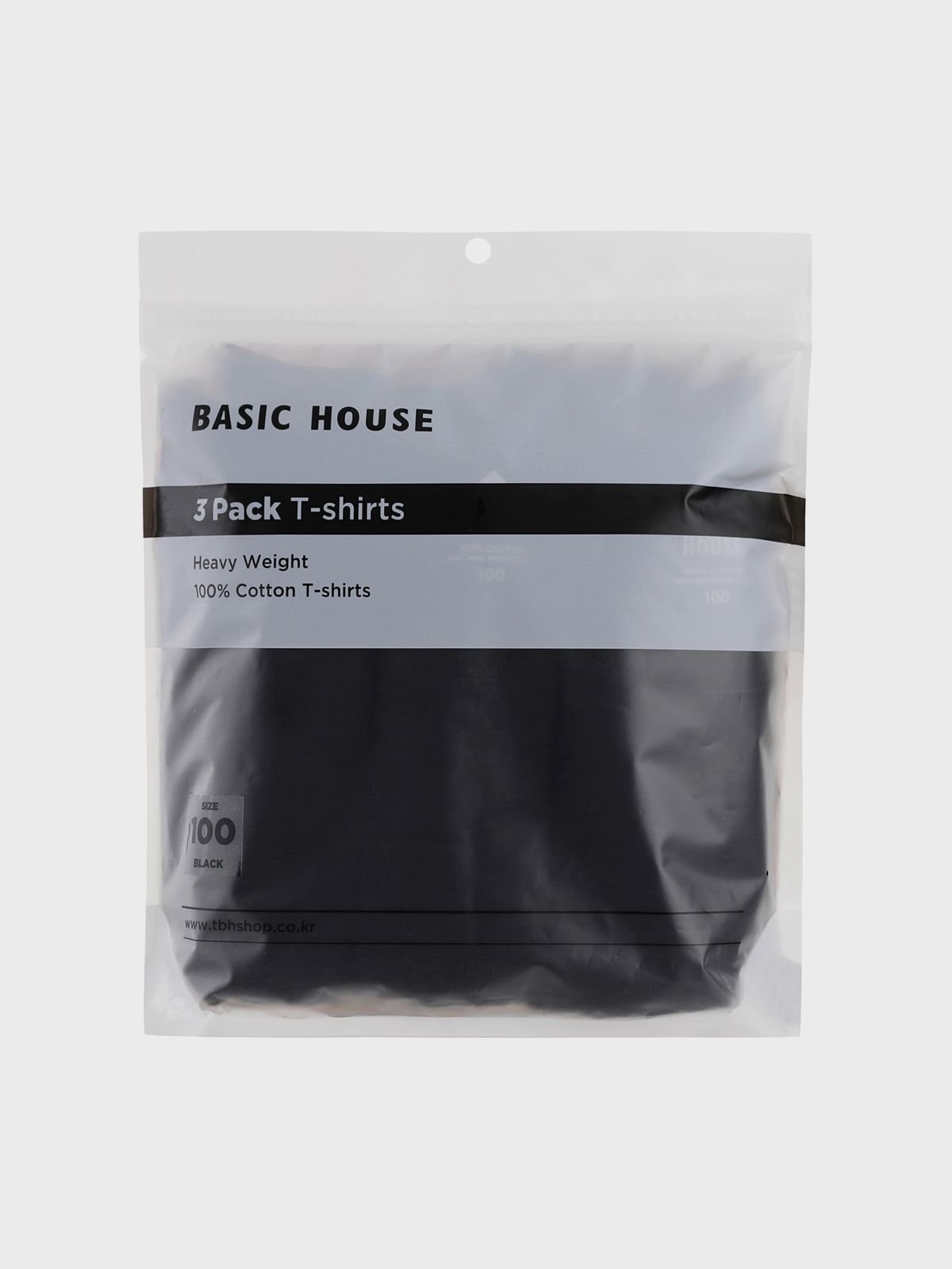 베이직하우스(BASIC HOUSE) [3PACK] 도톰한 순면 헤비웨이트 반팔티셔츠 3팩 (4color)