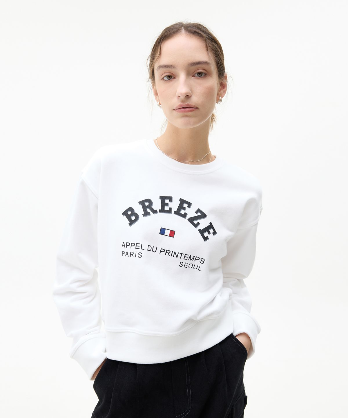 라티젠(LARTIGENT) LM BREEZE SWEATSHIRT(WHITE)
