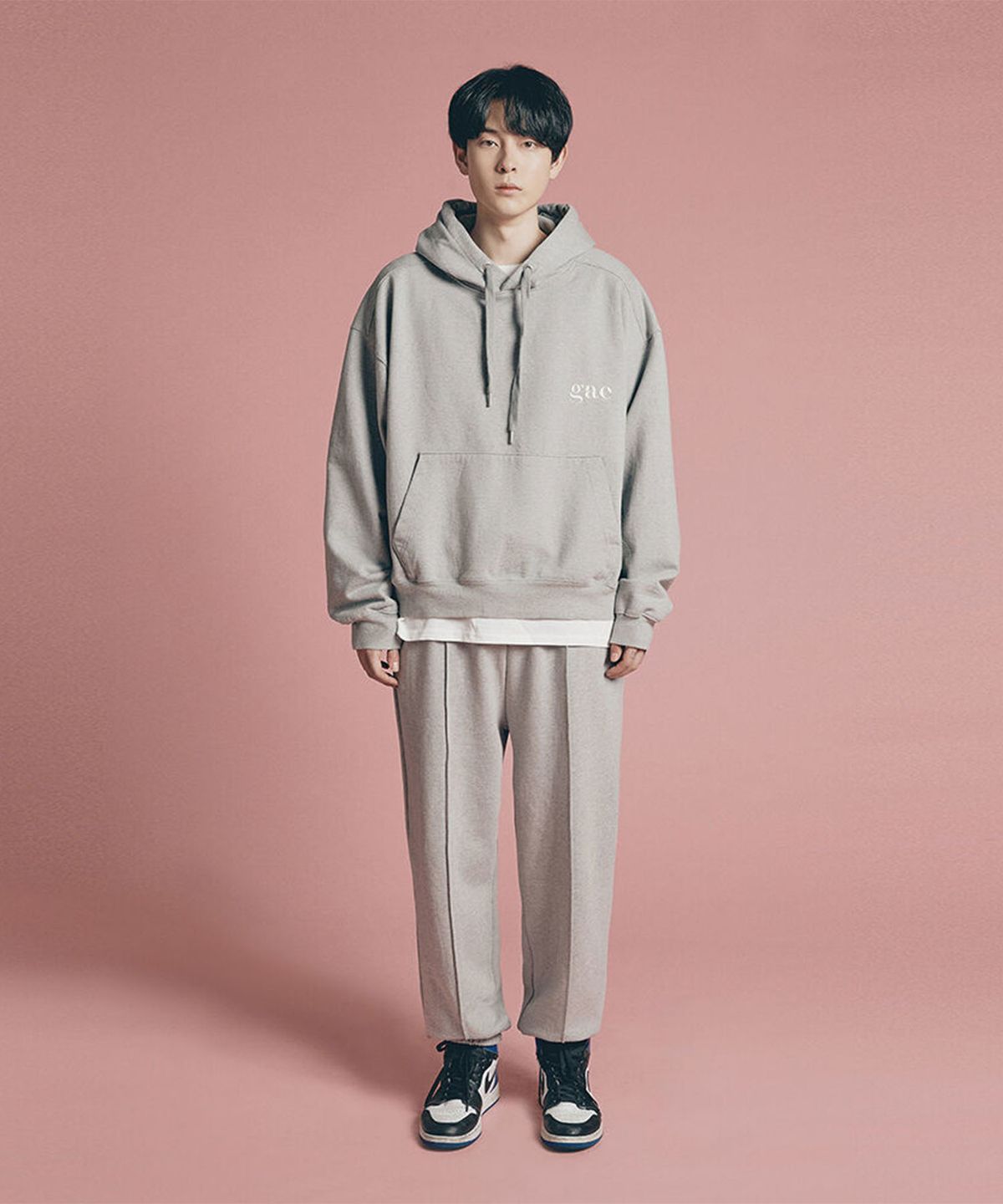 객(GAC) [SET UP] GAC SIGNATURE HOODIE SET grey