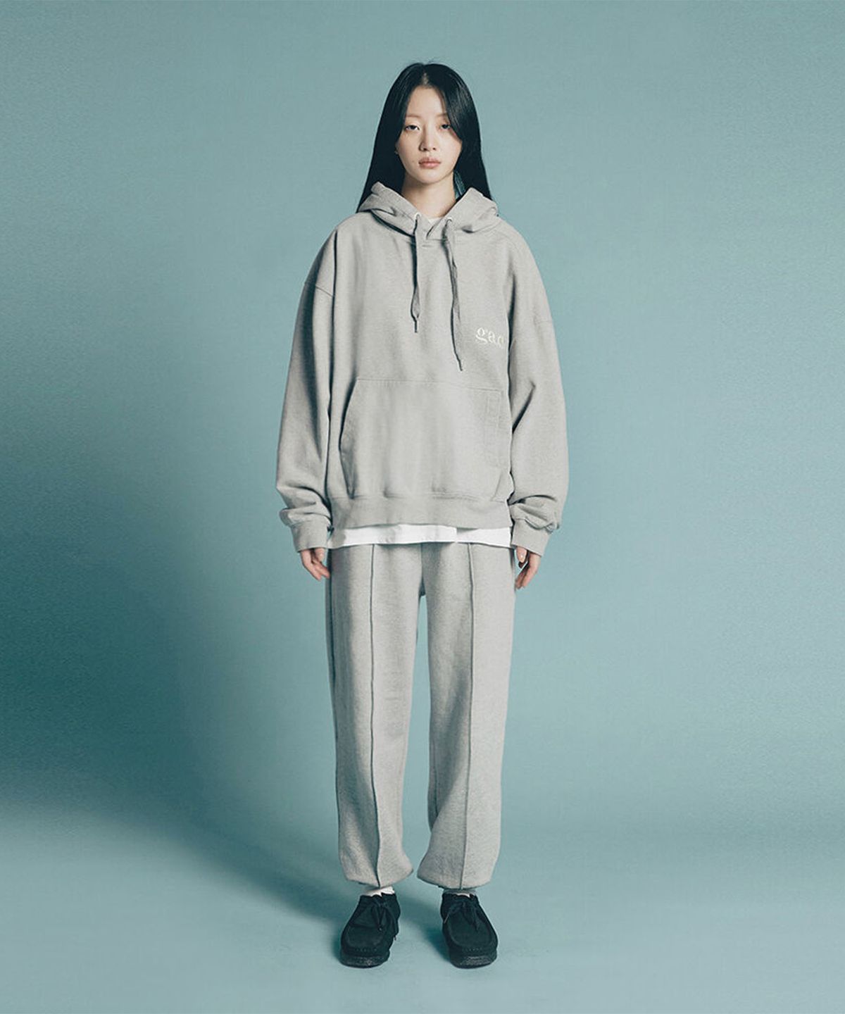 객(GAC) [SET UP] GAC SIGNATURE HOODIE SET grey